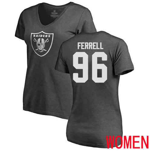 Oakland Raiders Ash Women Clelin Ferrell One Color NFL Football #96 T Shirt->nfl t-shirts->Sports Accessory